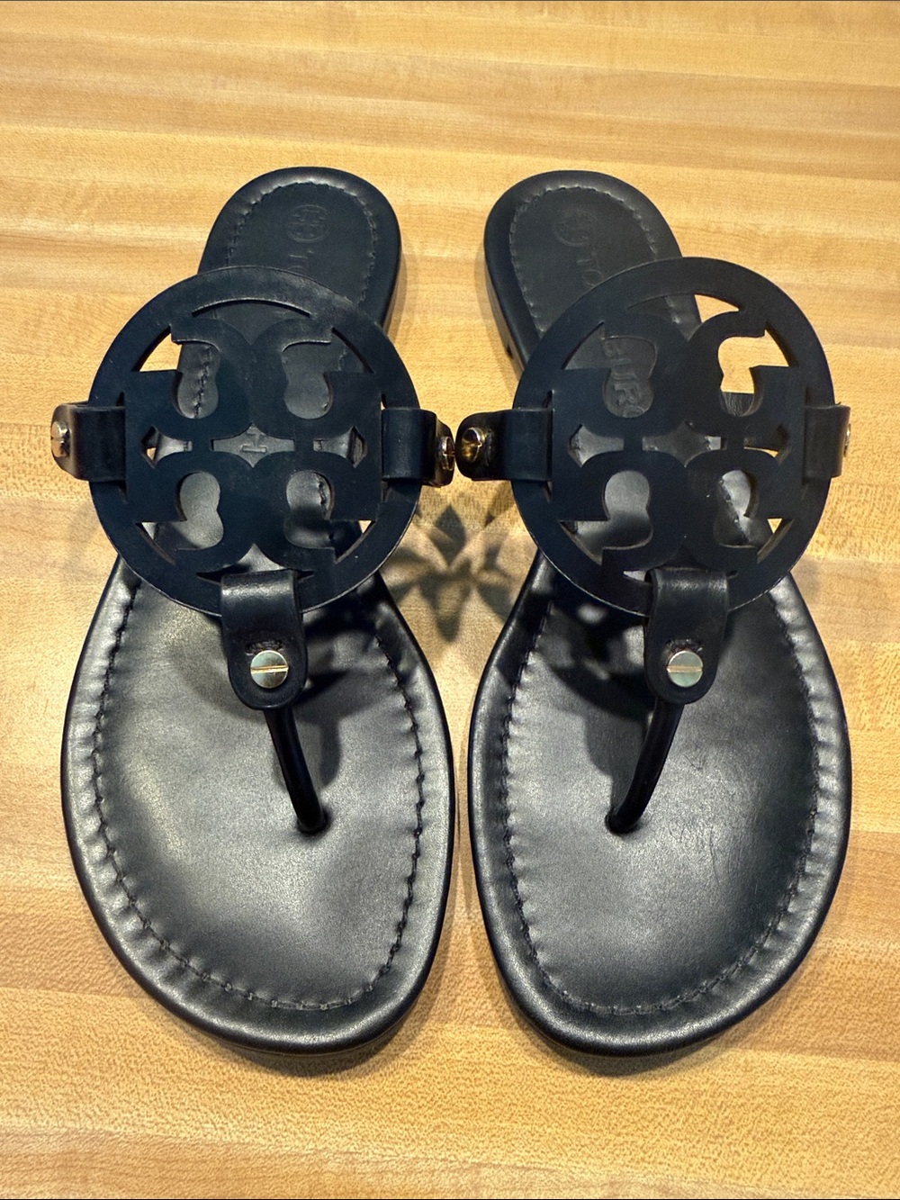 Tory Burch Miller Calf Leather Sandals in Black